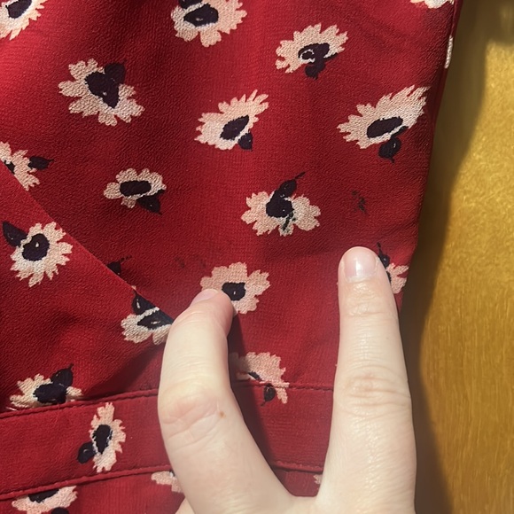 Light Flaws Madewell Red Floral Dress Size 0 - Picture 6 of 13